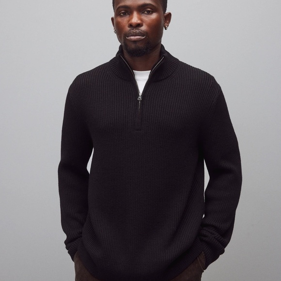 Reigning Champ Merino Rib Vinnie Quarter Zip - Picture 3 of 7